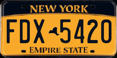 NY license plate FDX5420