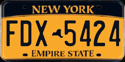NY license plate FDX5424