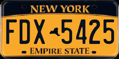 NY license plate FDX5425