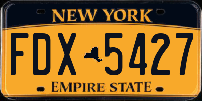 NY license plate FDX5427