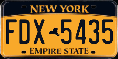 NY license plate FDX5435