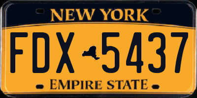 NY license plate FDX5437