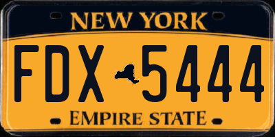 NY license plate FDX5444