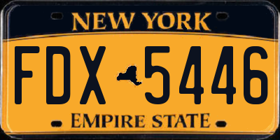 NY license plate FDX5446