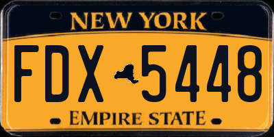NY license plate FDX5448