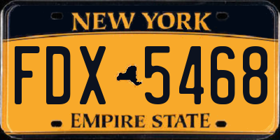 NY license plate FDX5468
