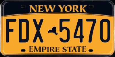NY license plate FDX5470