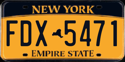 NY license plate FDX5471