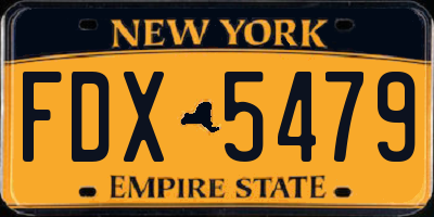 NY license plate FDX5479
