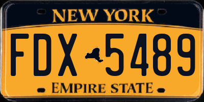 NY license plate FDX5489