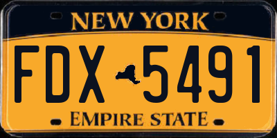 NY license plate FDX5491