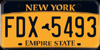 NY license plate FDX5493
