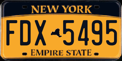 NY license plate FDX5495