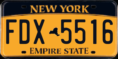 NY license plate FDX5516