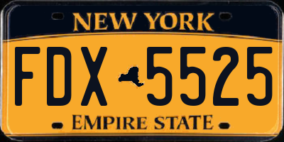 NY license plate FDX5525