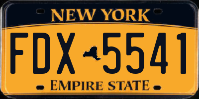 NY license plate FDX5541