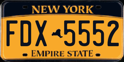 NY license plate FDX5552