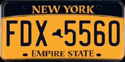 NY license plate FDX5560