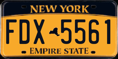 NY license plate FDX5561