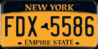 NY license plate FDX5586