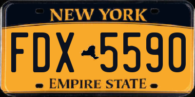 NY license plate FDX5590
