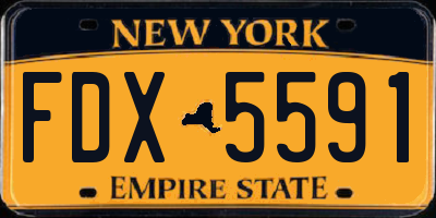 NY license plate FDX5591