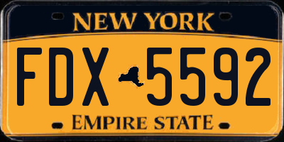 NY license plate FDX5592