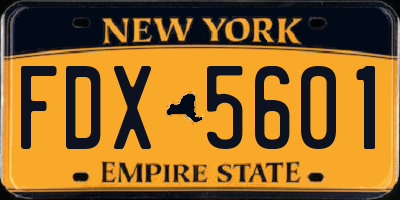 NY license plate FDX5601