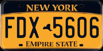 NY license plate FDX5606