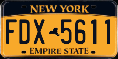 NY license plate FDX5611