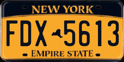 NY license plate FDX5613