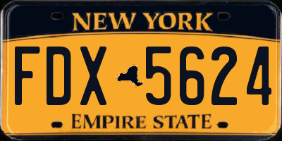 NY license plate FDX5624