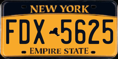 NY license plate FDX5625