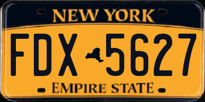 NY license plate FDX5627