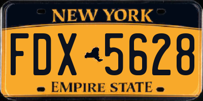 NY license plate FDX5628