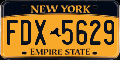 NY license plate FDX5629