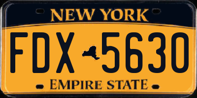 NY license plate FDX5630