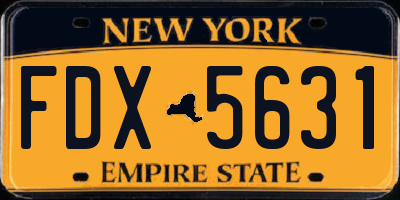 NY license plate FDX5631