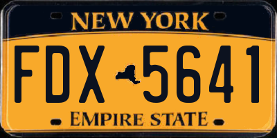 NY license plate FDX5641