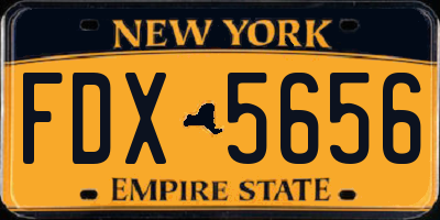 NY license plate FDX5656