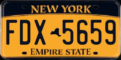 NY license plate FDX5659