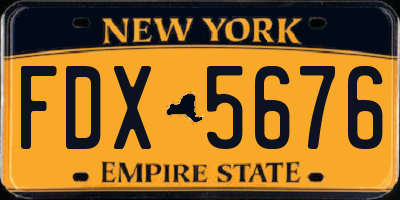 NY license plate FDX5676