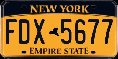 NY license plate FDX5677