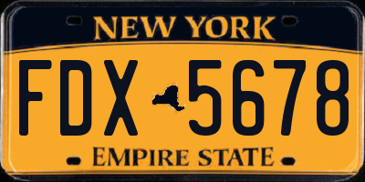 NY license plate FDX5678