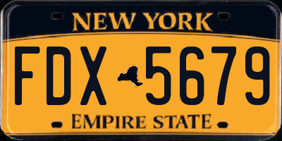 NY license plate FDX5679