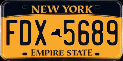 NY license plate FDX5689