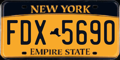NY license plate FDX5690