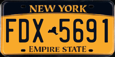 NY license plate FDX5691