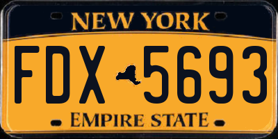 NY license plate FDX5693