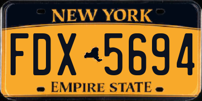 NY license plate FDX5694